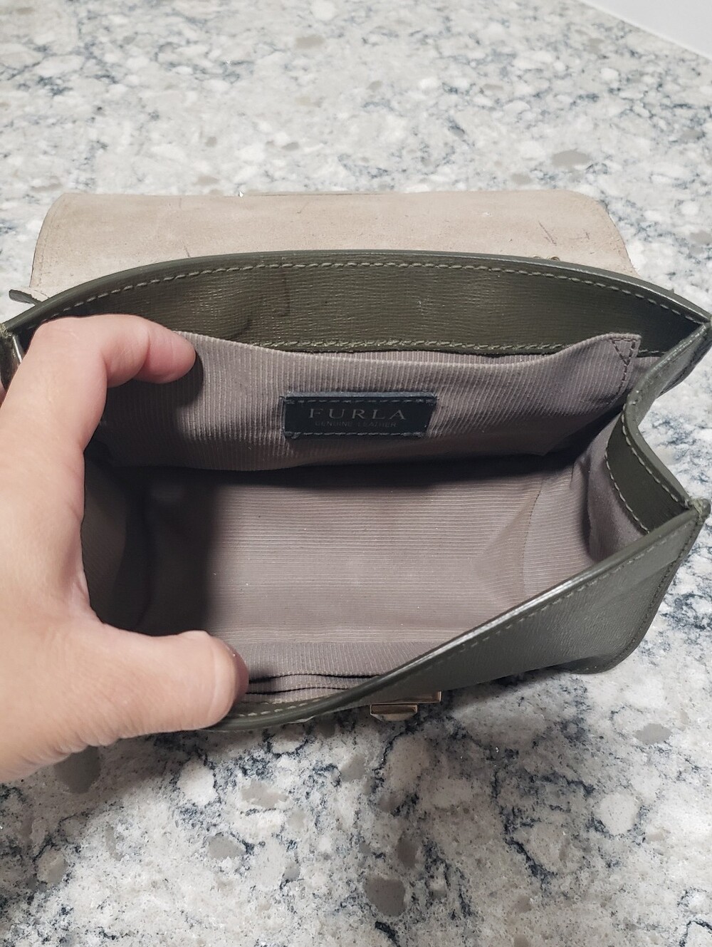 Furla Bella Mini Olive Green Crossbody Bag - Picture 10 of 15